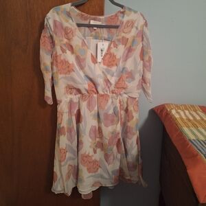 Ted Baker London NWT Juleah Ruched Sleeve V-neck Mini Dress Size 5 (US 12)